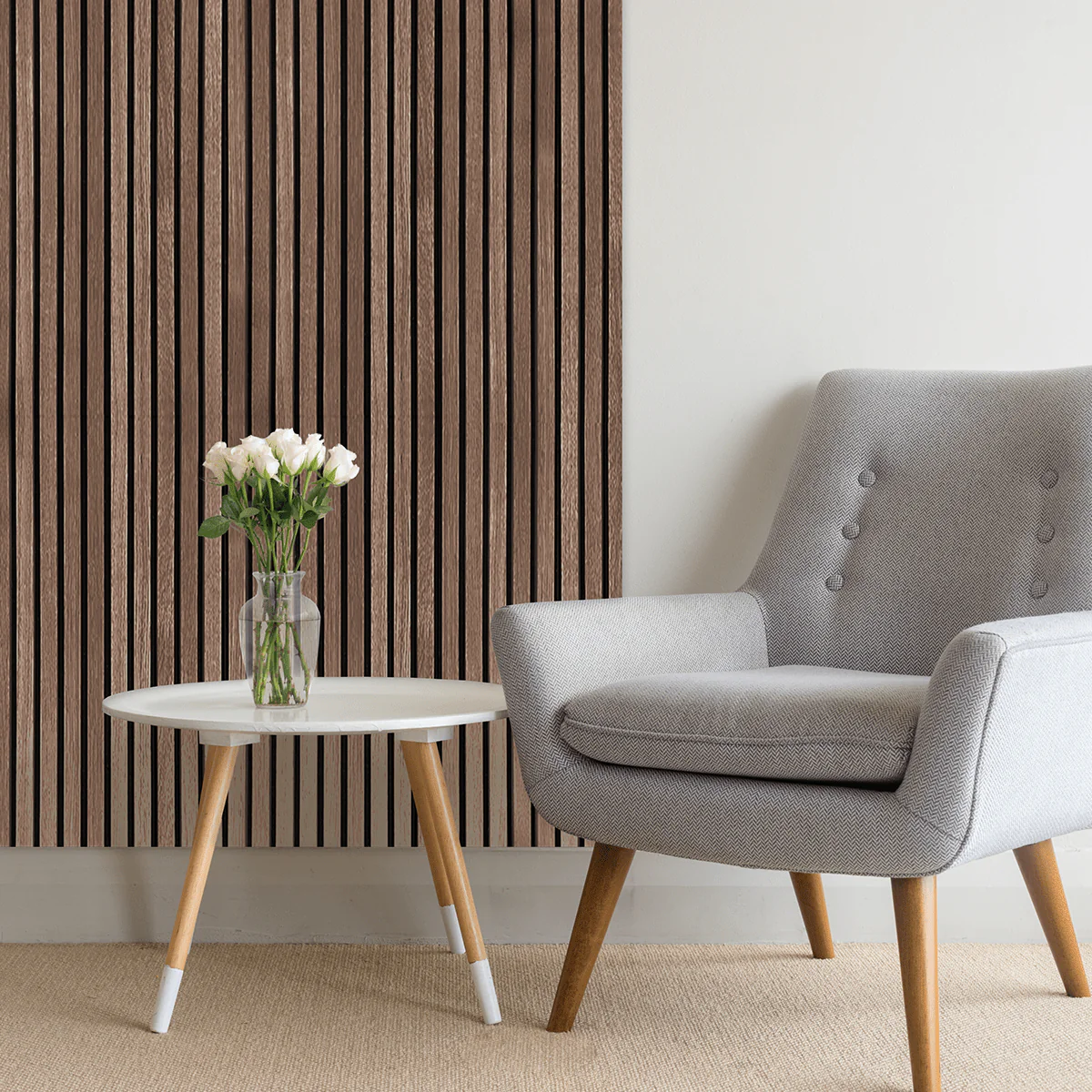 Akustikpaneele Eiche Geräuchert | 240 cm x 60 cm | Dreiseitig Echtholzfurnier - Image 6