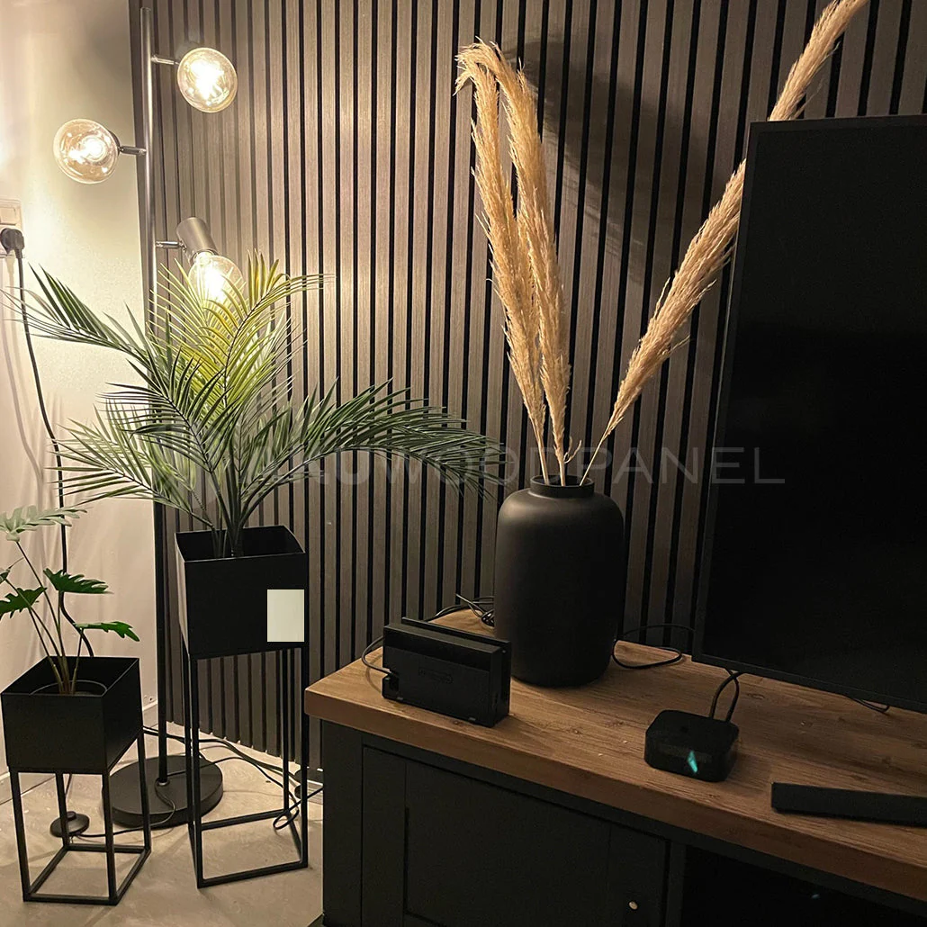 Akustikpaneele schwarze Eiche | 240 cm x 60 cm | Dreiseitig Echtholzfurnier - Image 7