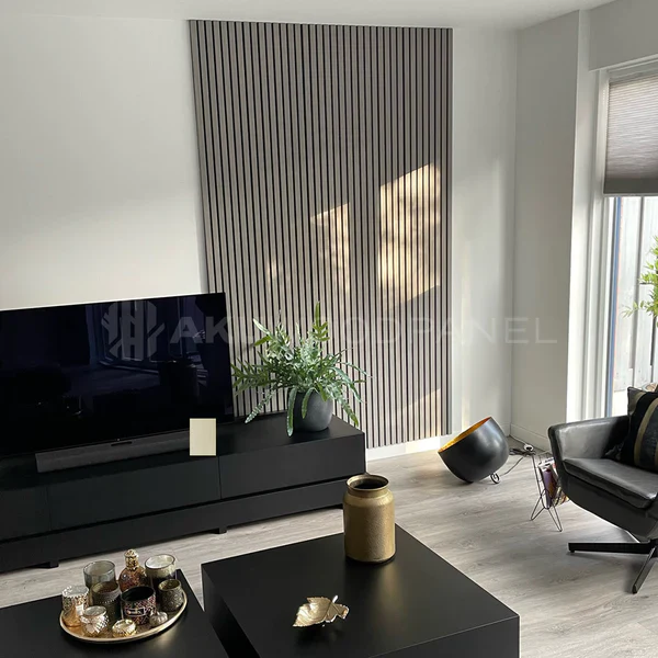 Akustikpaneele Walnuss-Grau | XL 300 cm x 60 cm | Dreiseitig Echtholzfurnier - Image 8