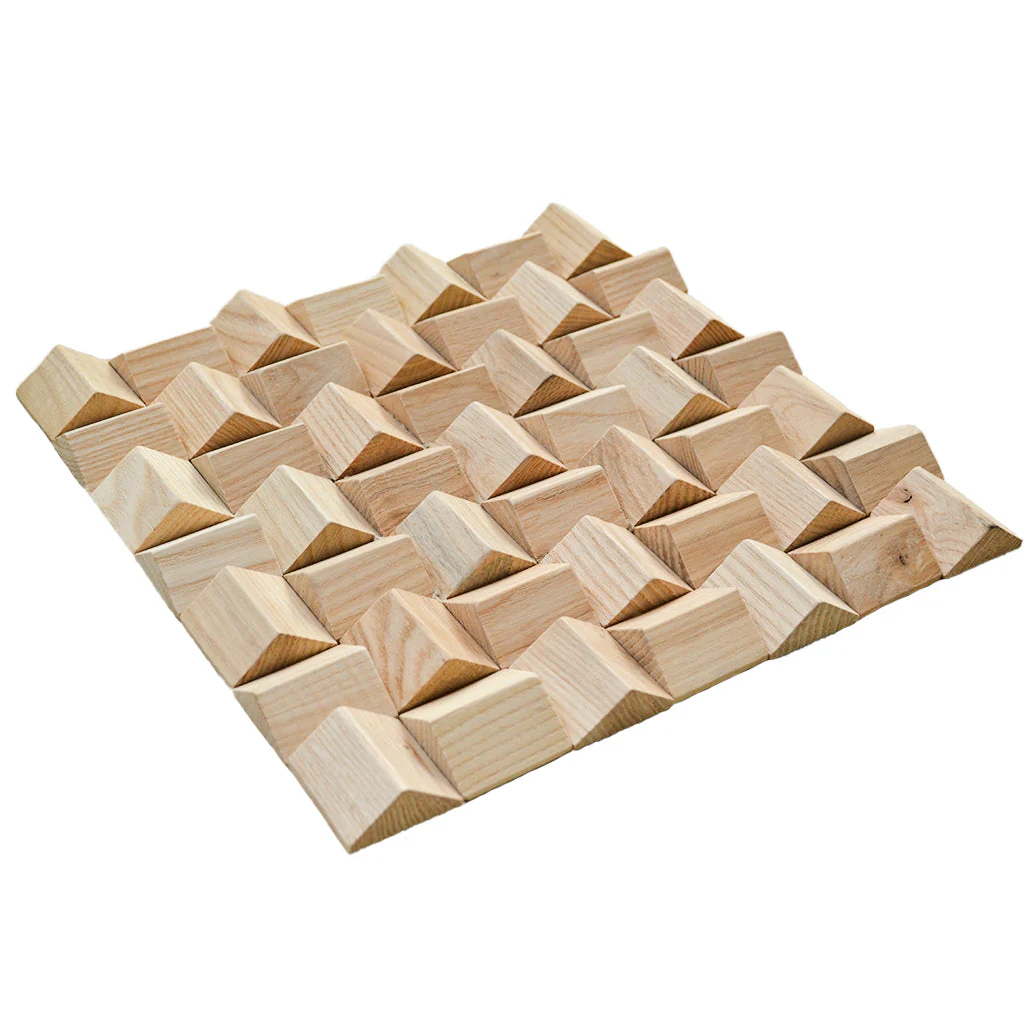 Holz Mosaikpaneele | Esche | 30×30 cm | Holzfliese - Image 3