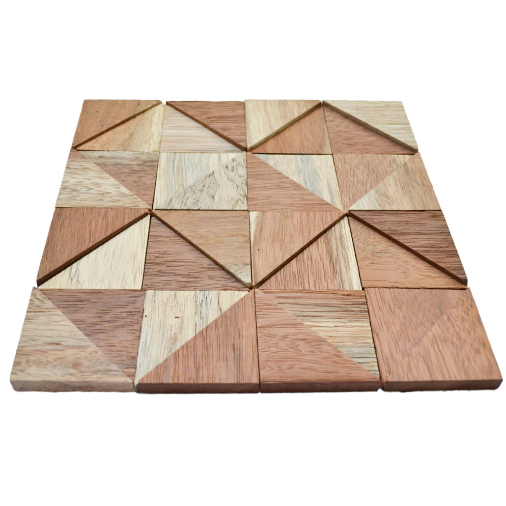 Holz Mosaikpaneele | Merbau | 30×30 cm | Holzfliese - Image 4