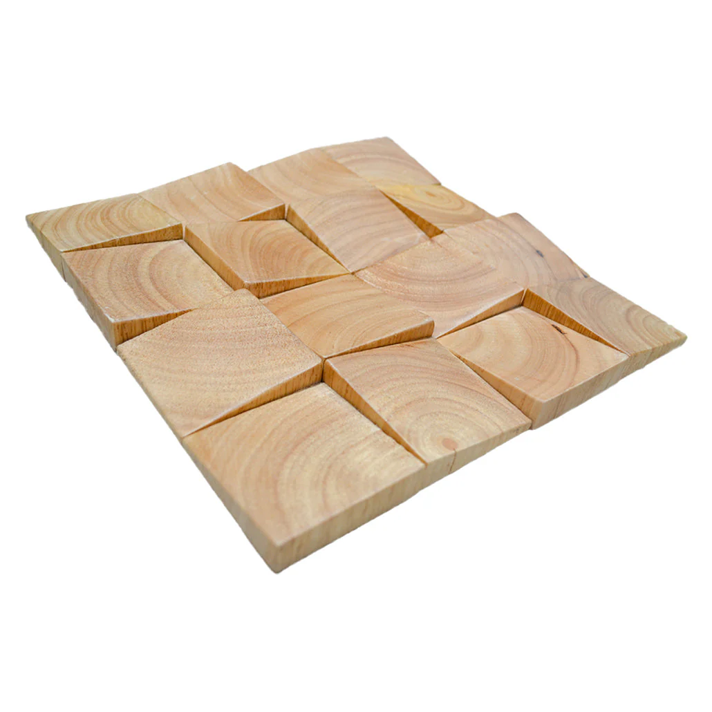 Holz Mosaikpaneele | Rubberwood | 30×30 cm | Holzfliese - Image 3