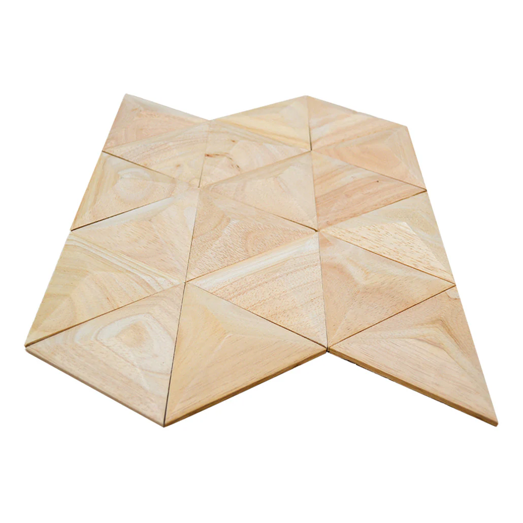 Holz Mosaikpaneele  | Rubberwood XL | 30×35 cm | Holzfliese - Image 3