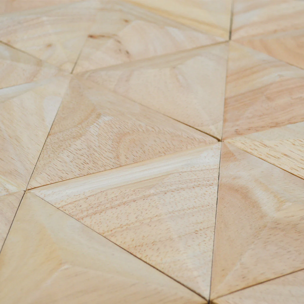 Holz Mosaikpaneele  | Rubberwood XL | 30×35 cm | Holzfliese - Image 4