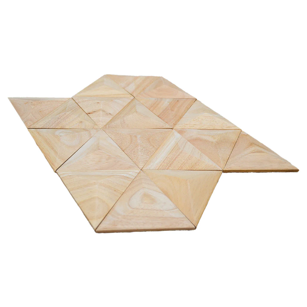 Holz Mosaikpaneele  | Rubberwood XL | 30×35 cm | Holzfliese - Image 5