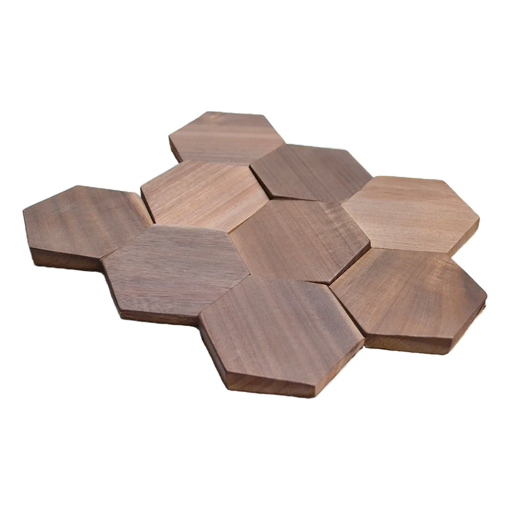 Holz Mosaikpaneele | Walnuss Tropical | 26×30 cm | Holzfliese - Image 4